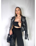 TRENCH CROP POLIPIEL NEGRA