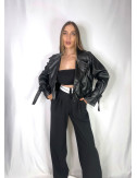 TRENCH CROP POLIPIEL NEGRA