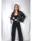 TRENCH CROP POLIPIEL NEGRA