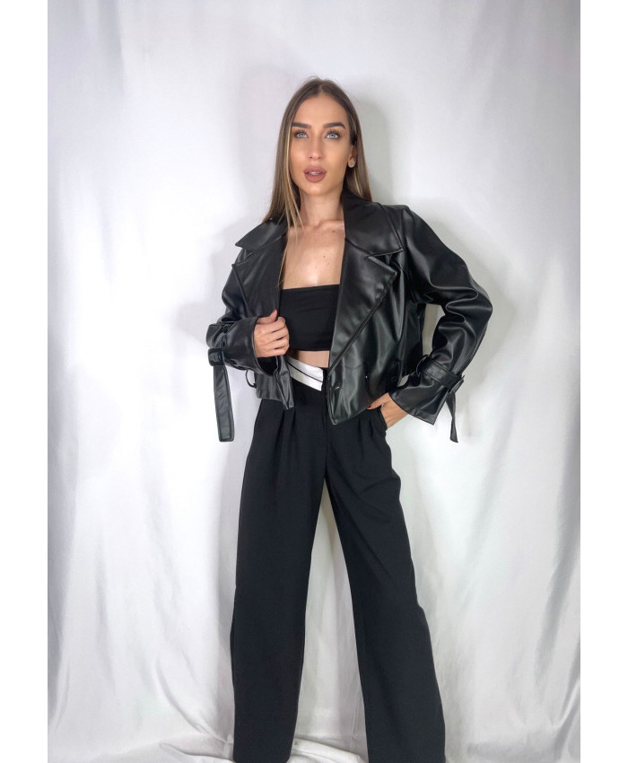 TRENCH CROP POLIPIEL NEGRA